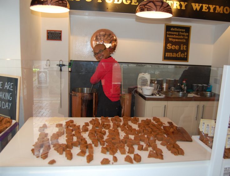 Fudge being made in Weymouth