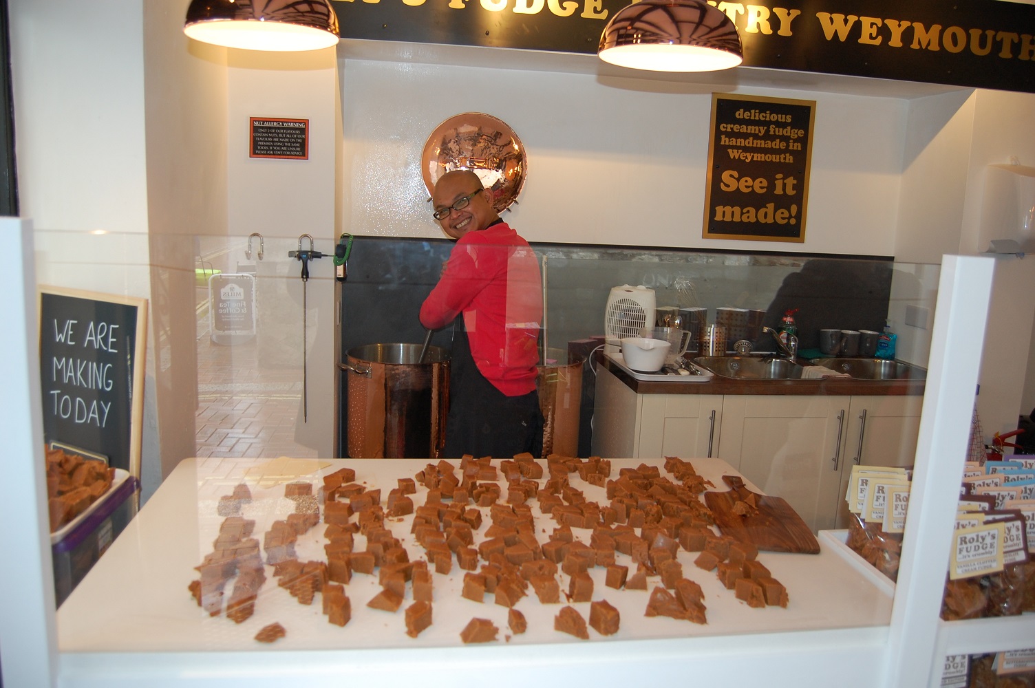 Fudge being made in Weymouth
