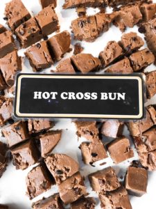 hot cross bun fudge