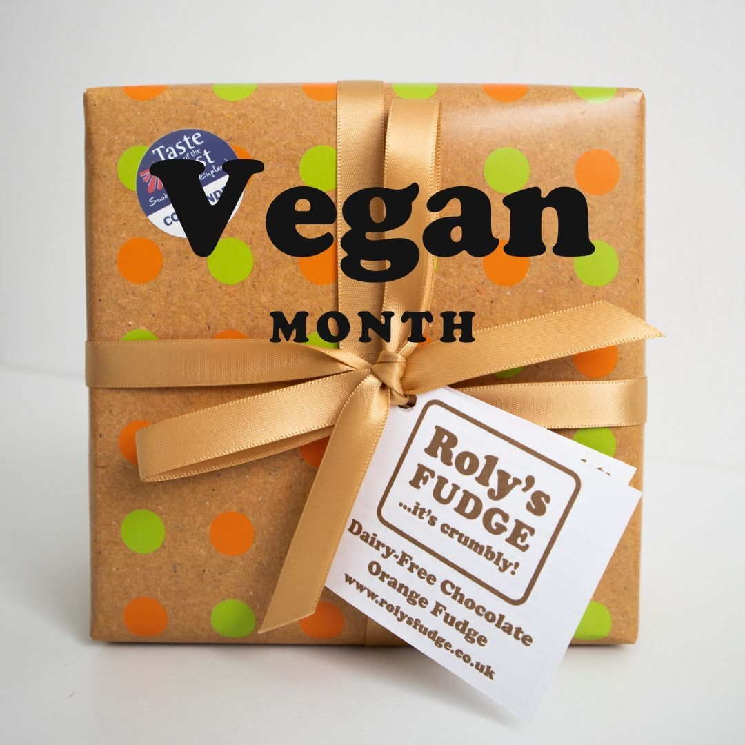 vegan fudge, vegan month, roly's fudge